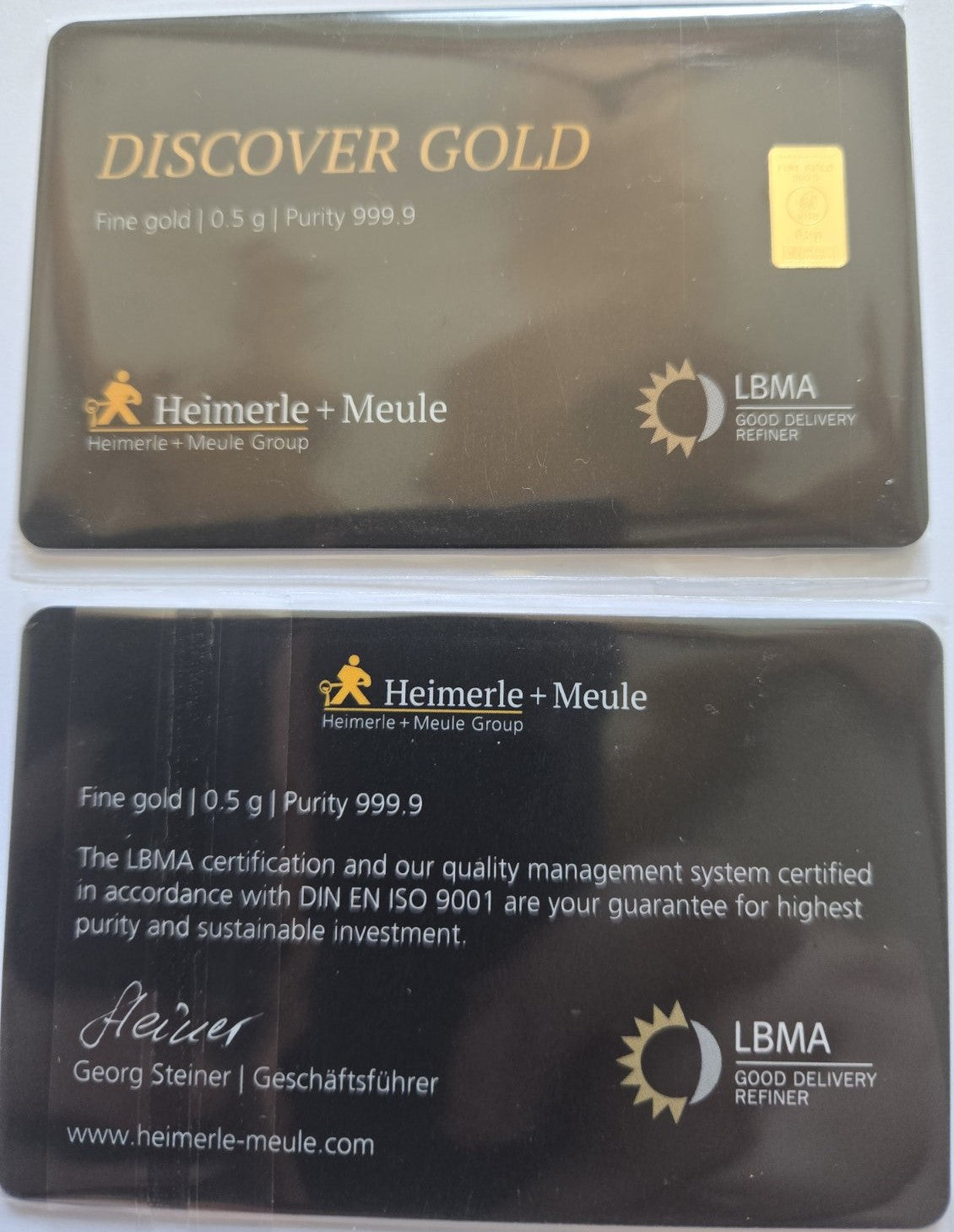 0,5g Gold zlata palica 999,9 - SEPA